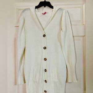 EUC Derek Heart Women's Cream Button-Up Fall/Winter Cardigan Size M‎